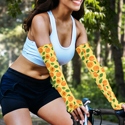 Ripe Apricot Fruit Pattern Print Sun Protection Arm Sleeves