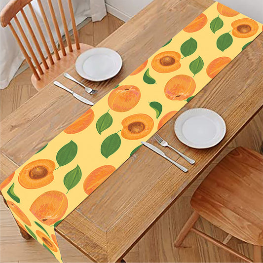 Ripe Apricot Fruit Pattern Print Table Runner