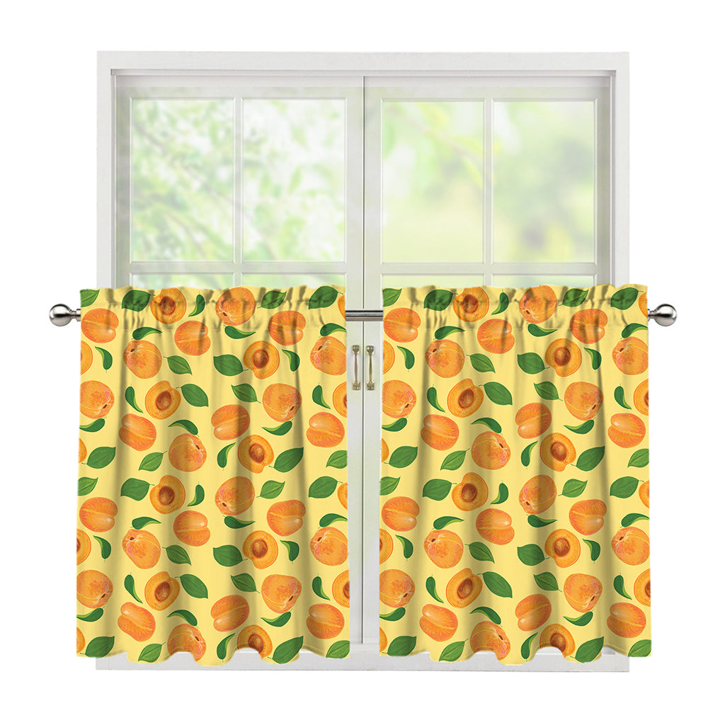 Ripe Apricot Fruit Pattern Print Tier Curtains