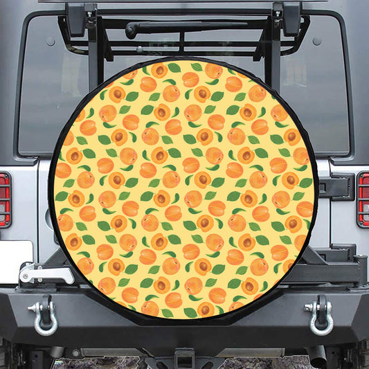 Ripe Apricot Fruit Pattern Print Tire Cover