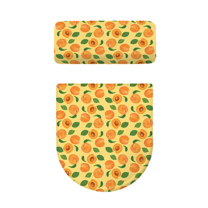 Ripe Apricot Fruit Pattern Print Toilet Lid And Tank Cover Set
