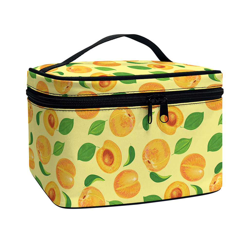 Ripe Apricot Fruit Pattern Print Travel Makeup Bag
