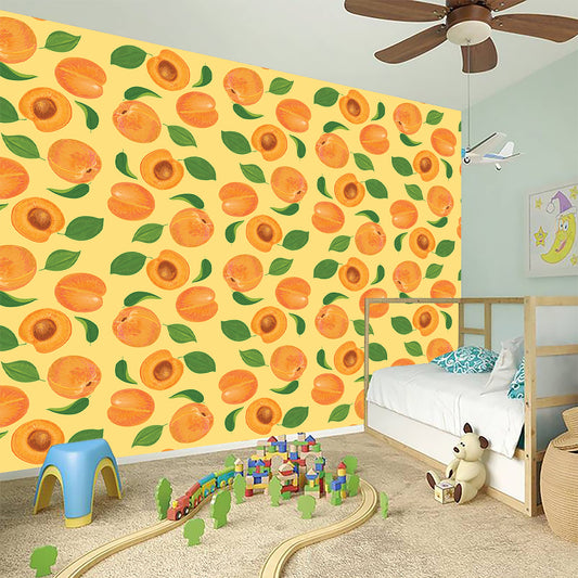 Ripe Apricot Fruit Pattern Print Wall Sticker
