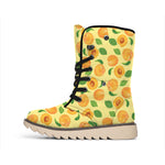 Ripe Apricot Fruit Pattern Print Winter Boots