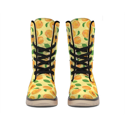 Ripe Apricot Fruit Pattern Print Winter Boots
