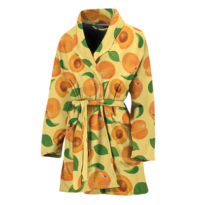 Ripe Apricot Fruit Pattern Print Women's Bathrobe