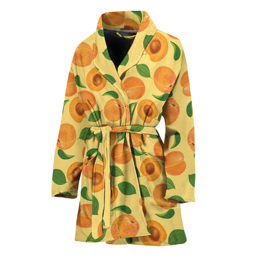 Ripe Apricot Fruit Pattern Print Women's Bathrobe