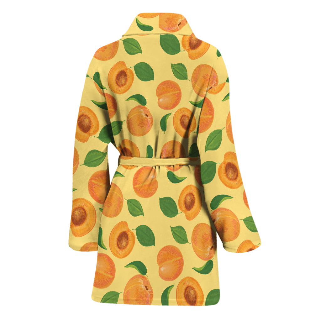 Ripe Apricot Fruit Pattern Print Women's Bathrobe