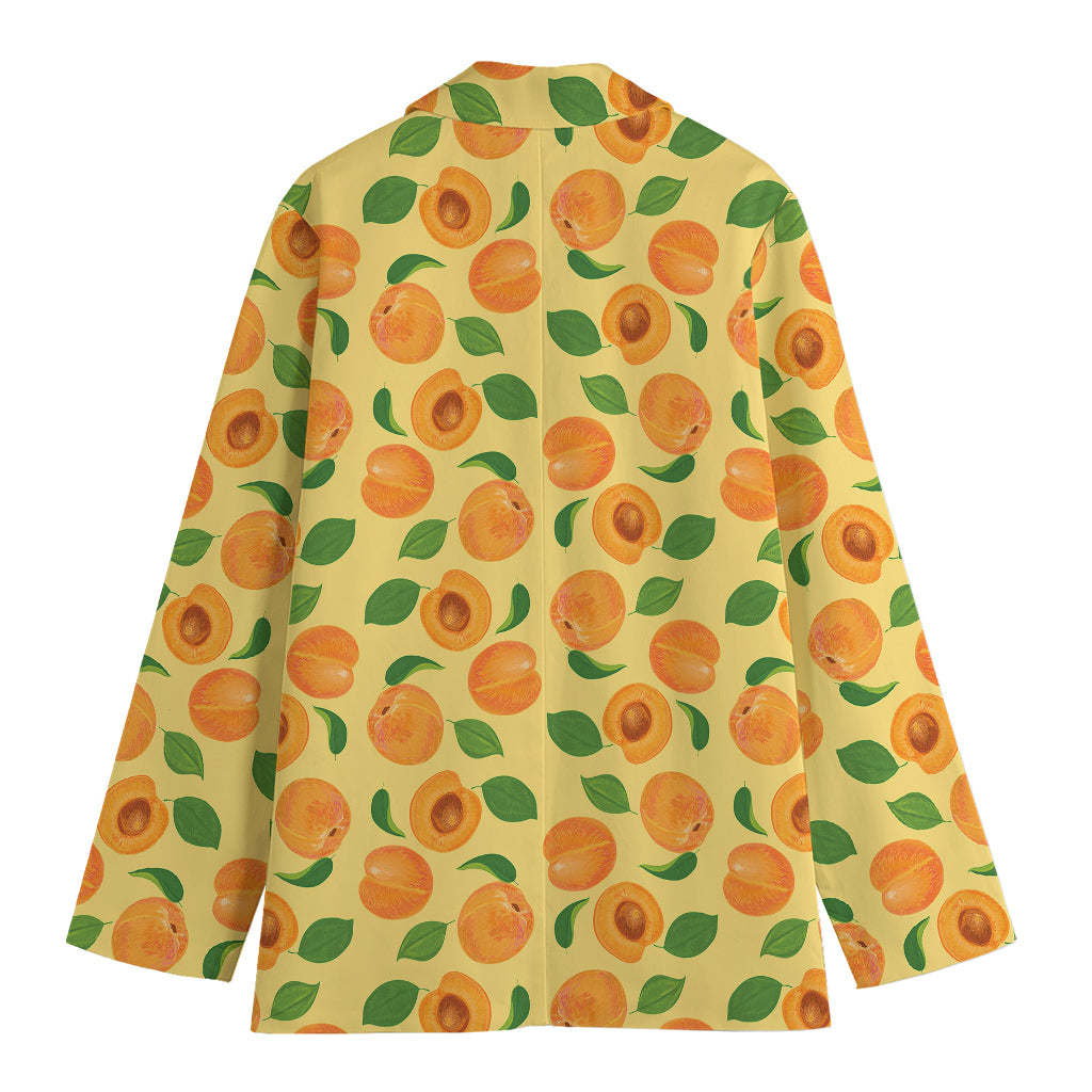 Ripe Apricot Fruit Pattern Print Women's Cotton Blazer