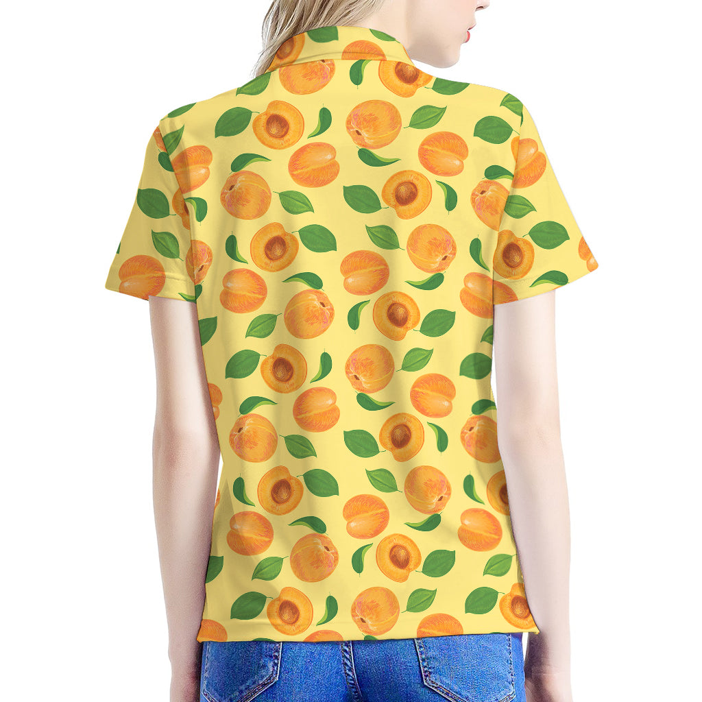 Ripe Apricot Fruit Pattern Print Women's Polo Shirt