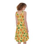 Ripe Apricot Fruit Pattern Print Women's Sleeveless Dress