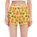 Ripe Apricot Fruit Pattern Print Women's Split Running Shorts