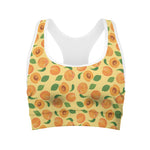 Ripe Apricot Fruit Pattern Print Women's Sports Bra