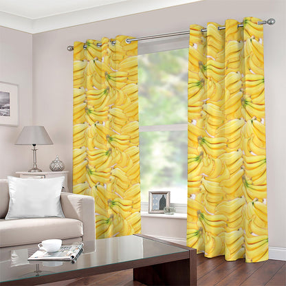 Ripe Banana Pattern Print Blackout Grommet Curtains