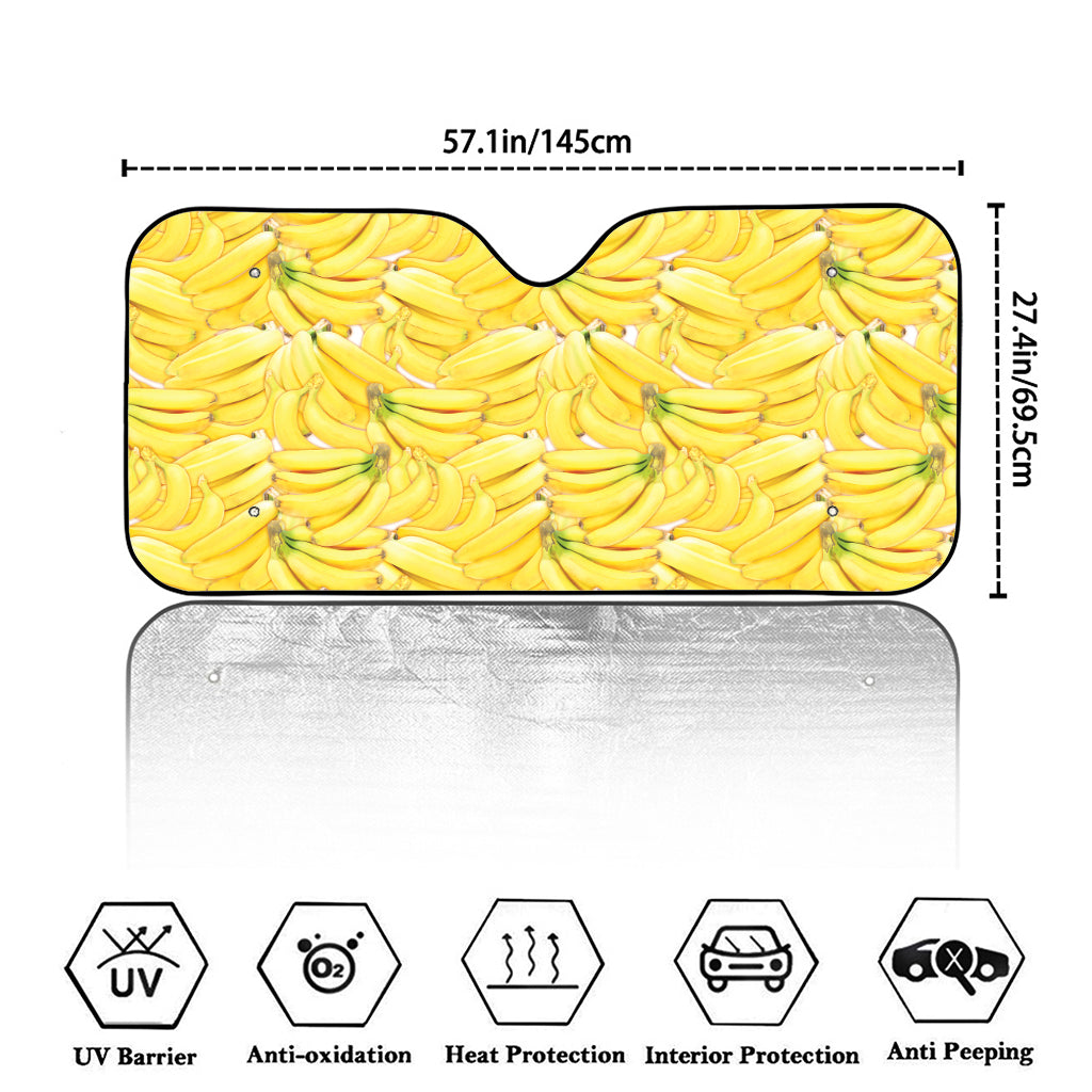 Ripe Banana Pattern Print Car Windshield Sun Shade