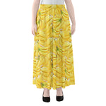 Ripe Banana Pattern Print Chiffon Maxi Skirt