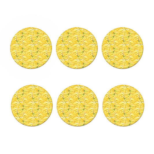 Ripe Banana Pattern Print Coaster Set