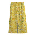 Ripe Banana Pattern Print Cotton Front Slit Maxi Skirt