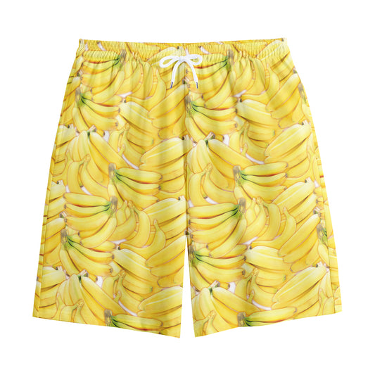 Ripe Banana Pattern Print Cotton Shorts