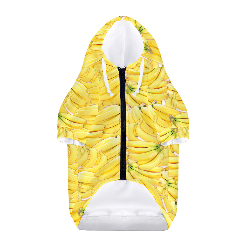 Ripe Banana Pattern Print Dog Zip Up Hoodie