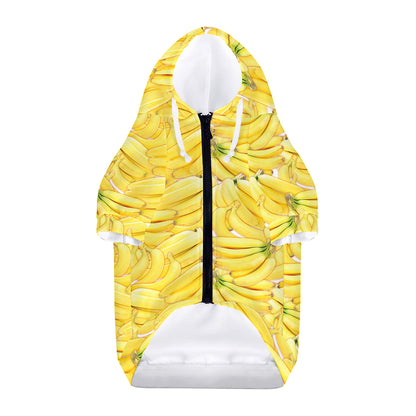 Ripe Banana Pattern Print Dog Zip Up Hoodie