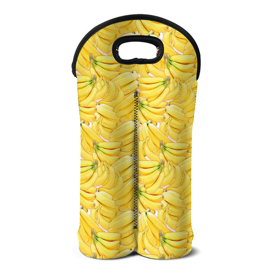 Ripe Banana Pattern Print Double Neoprene Wine Tote