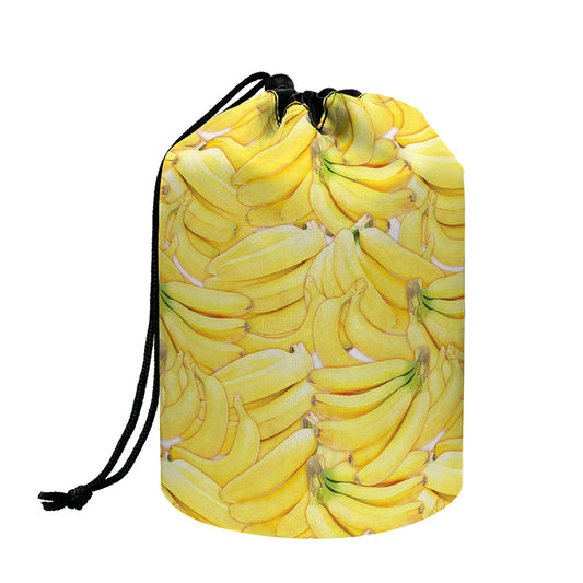 Ripe Banana Pattern Print Drawstring Makeup Bag