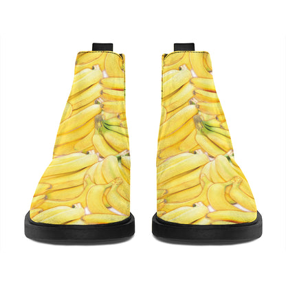 Ripe Banana Pattern Print Flat Ankle Boots