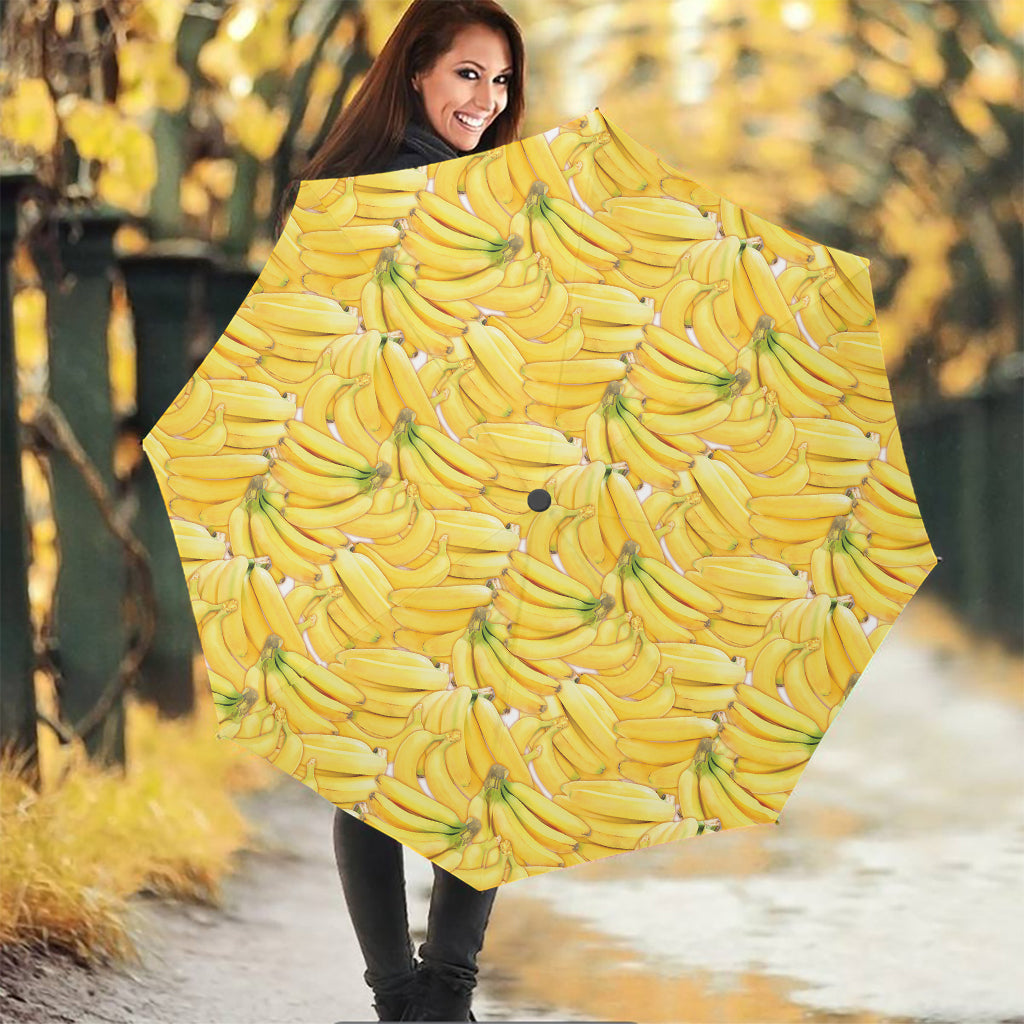 Ripe Banana Pattern Print Foldable Umbrella