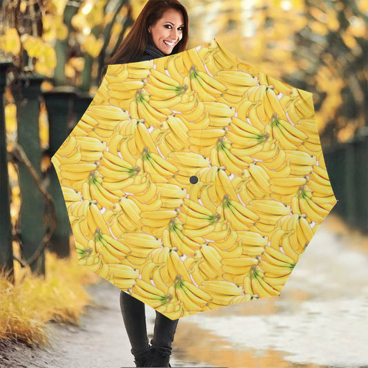 Ripe Banana Pattern Print Foldable Umbrella