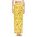 Ripe Banana Pattern Print High Slit Maxi Skirt