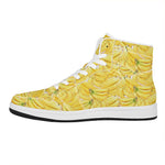 Ripe Banana Pattern Print High Top Leather Sneakers