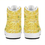 Ripe Banana Pattern Print High Top Leather Sneakers