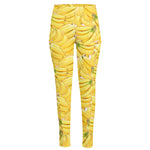 Ripe Banana Pattern Print High-Waisted Pocket Leggings