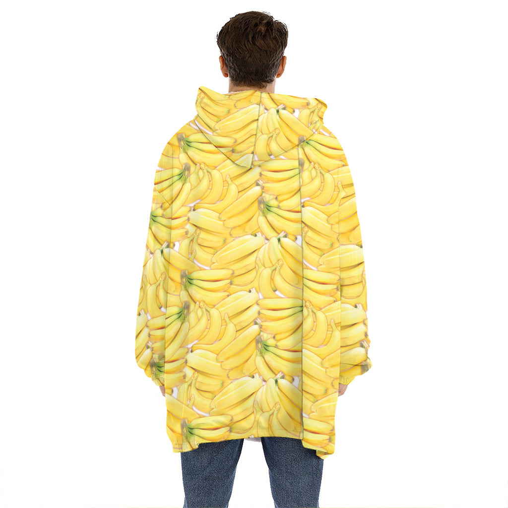 Ripe Banana Pattern Print Hoodie Blanket