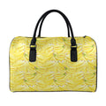 Ripe Banana Pattern Print Leather Duffel Bag