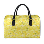 Ripe Banana Pattern Print Leather Duffle Bag