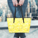 Ripe Banana Pattern Print Leather Tote Bag