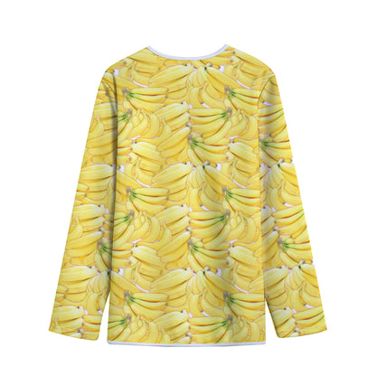 Ripe Banana Pattern Print Long Sleeve Short Coat