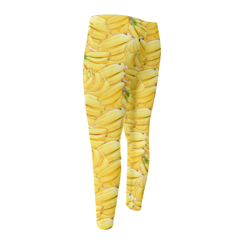 Ripe Banana Pattern Print Men's Compression Pants