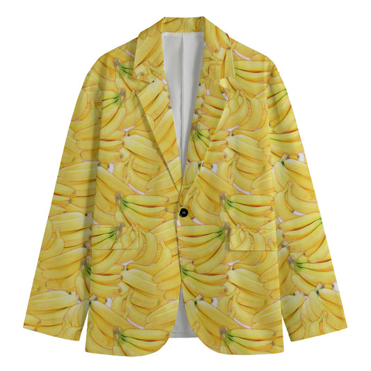 Ripe Banana Pattern Print Men's Cotton Blazer