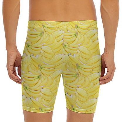 Ripe Banana Pattern Print Men's Long Boxer Briefs