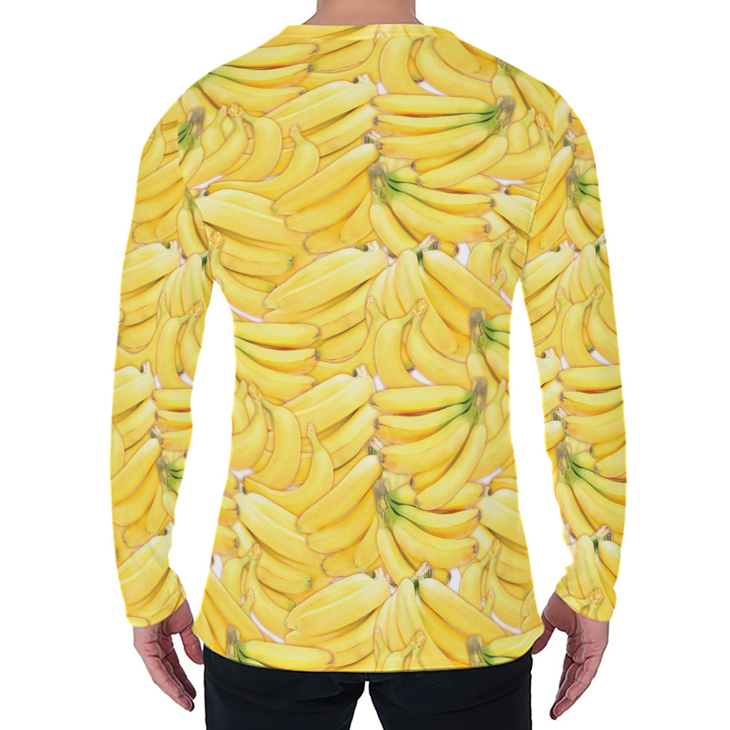 Ripe Banana Pattern Print Men's Long Sleeve T-Shirt