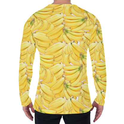 Ripe Banana Pattern Print Men's Long Sleeve T-Shirt