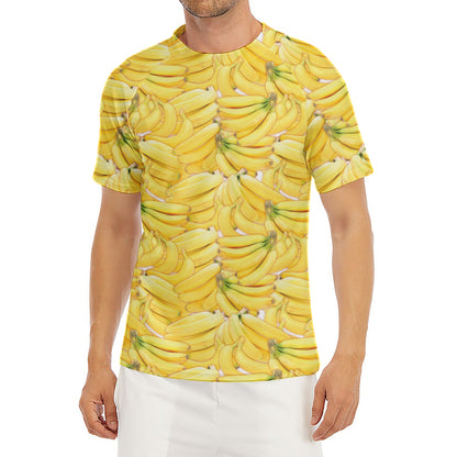Ripe Banana Pattern Print Men's Short Sleeve Rash Guard
