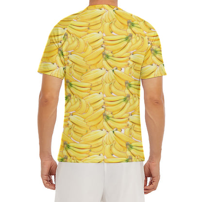 Ripe Banana Pattern Print Men's Short Sleeve Rash Guard