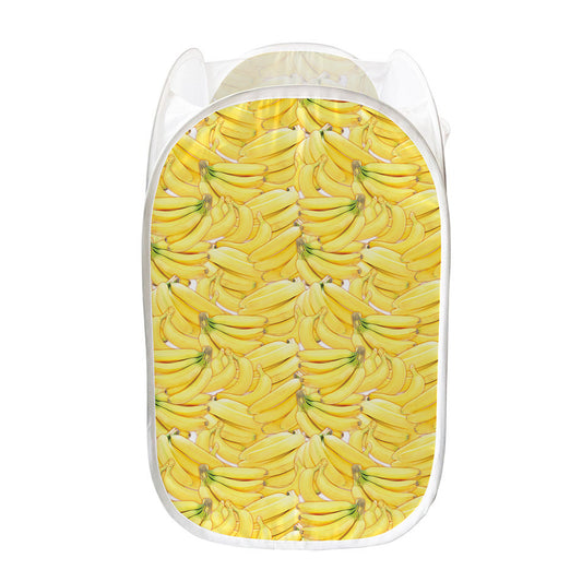 Ripe Banana Pattern Print Mesh Laundry Hamper