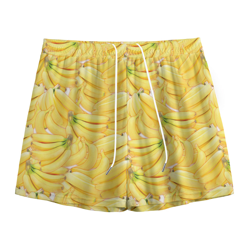 Ripe Banana Pattern Print Mesh Shorts