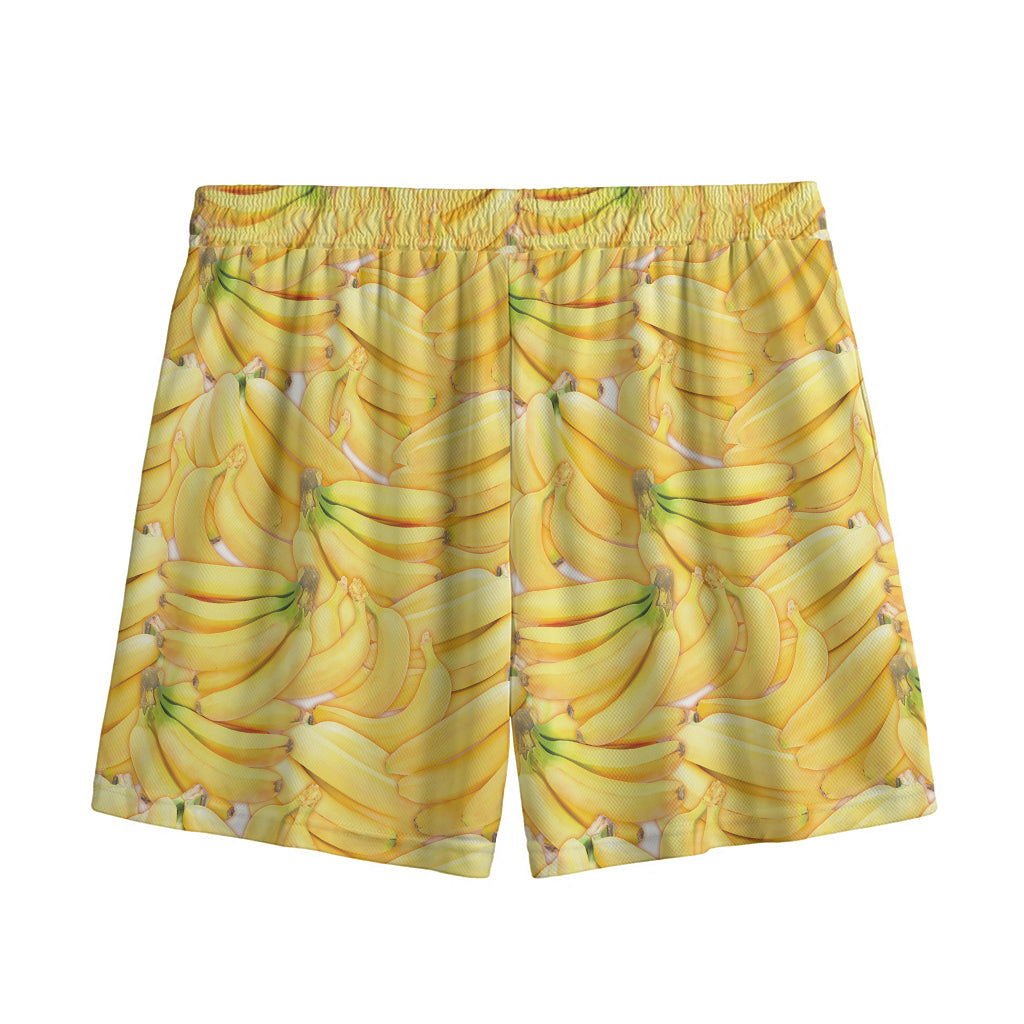 Ripe Banana Pattern Print Mesh Shorts