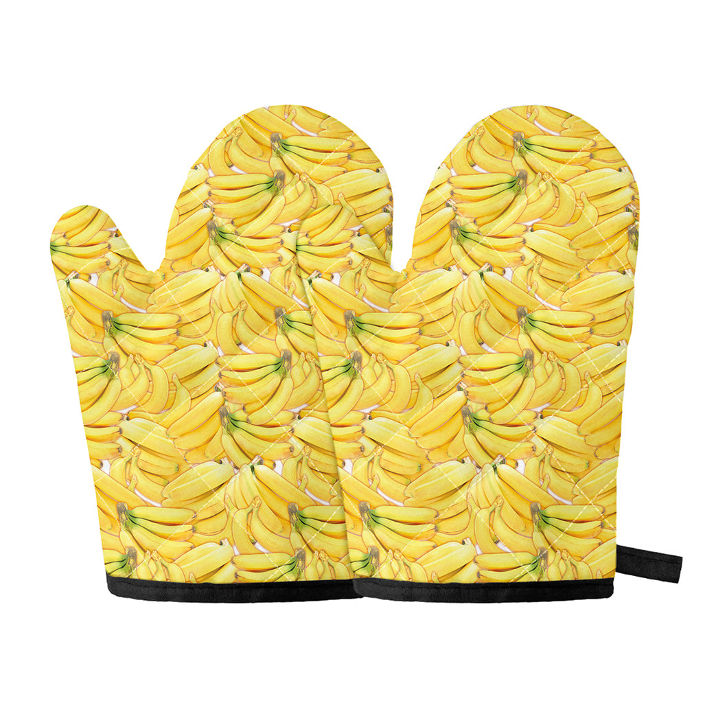 Ripe Banana Pattern Print Oven Mitts